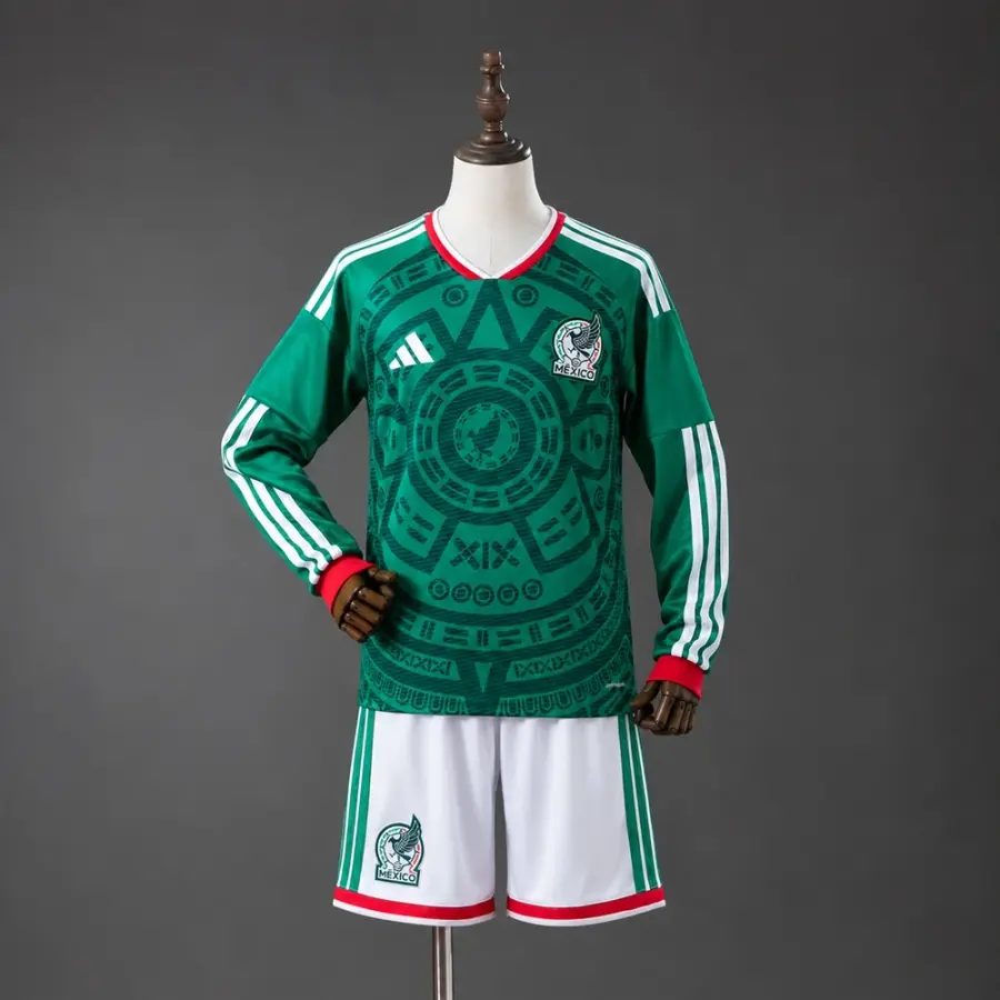Conjunto México Primera Equipación Manga Larga 2026 Niños