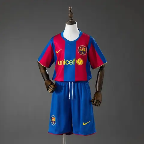 Conjunto Barcelona Primera Equipación 07/08 Retro Niños