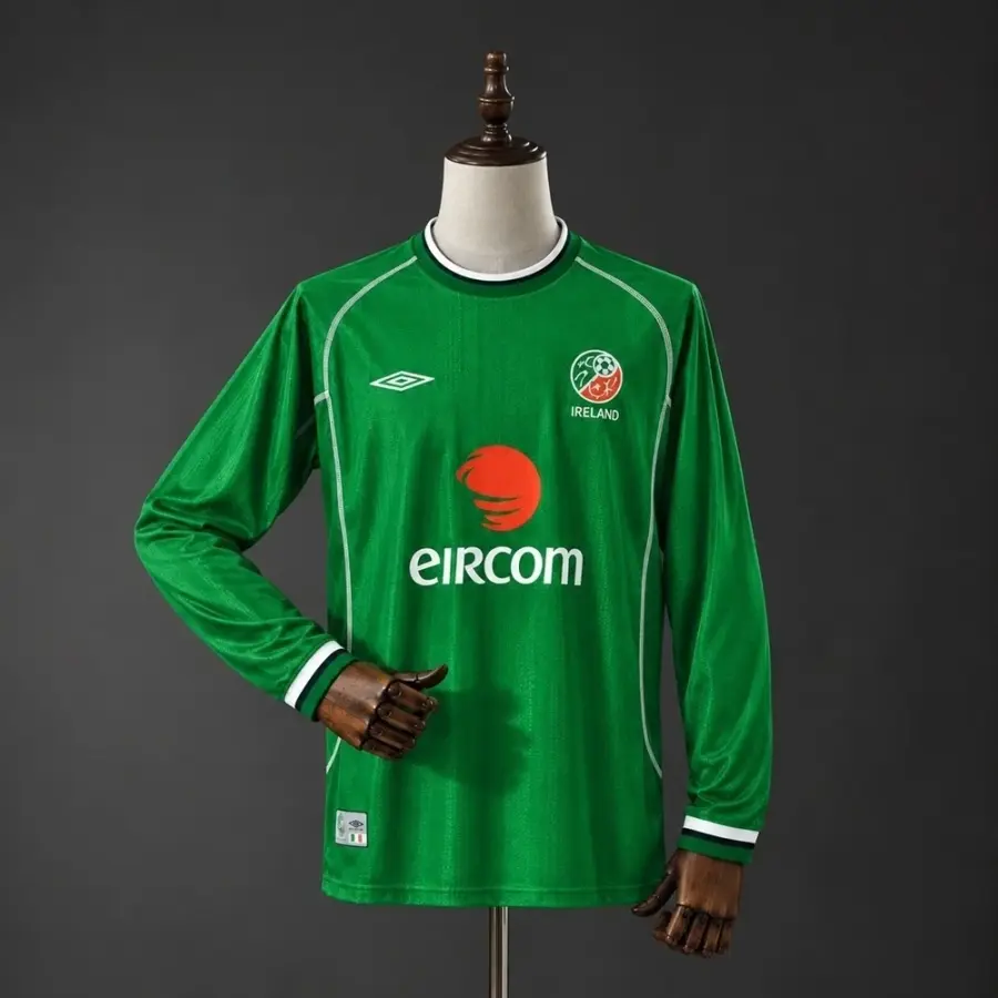 Camiseta Irlanda 2002 Primera Equipación Retro Manga Larga