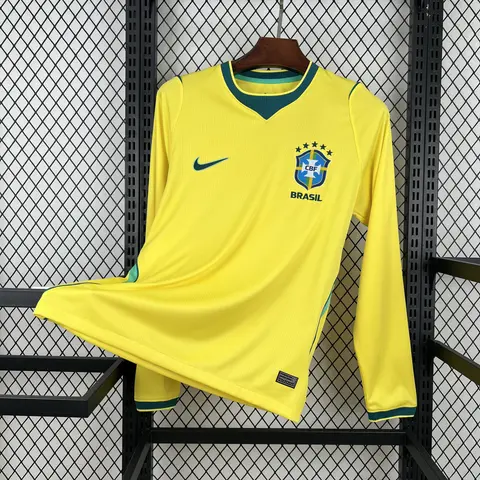 Camiseta Brasil Primera Equipación Mundial 2026 Manga Larga