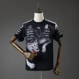 Camiseta Mercedes AMG Fórmula 1 2026 Negra con Lobo Hombre