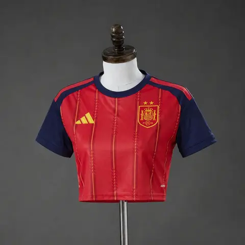 Camiseta España Primera Equipación 2026 Mujer Crop Top