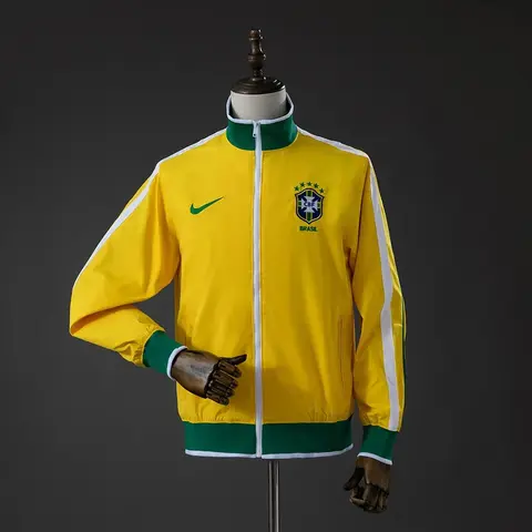 Chaqueta Brasil Cortavientos Amarilla y Verde Hombre