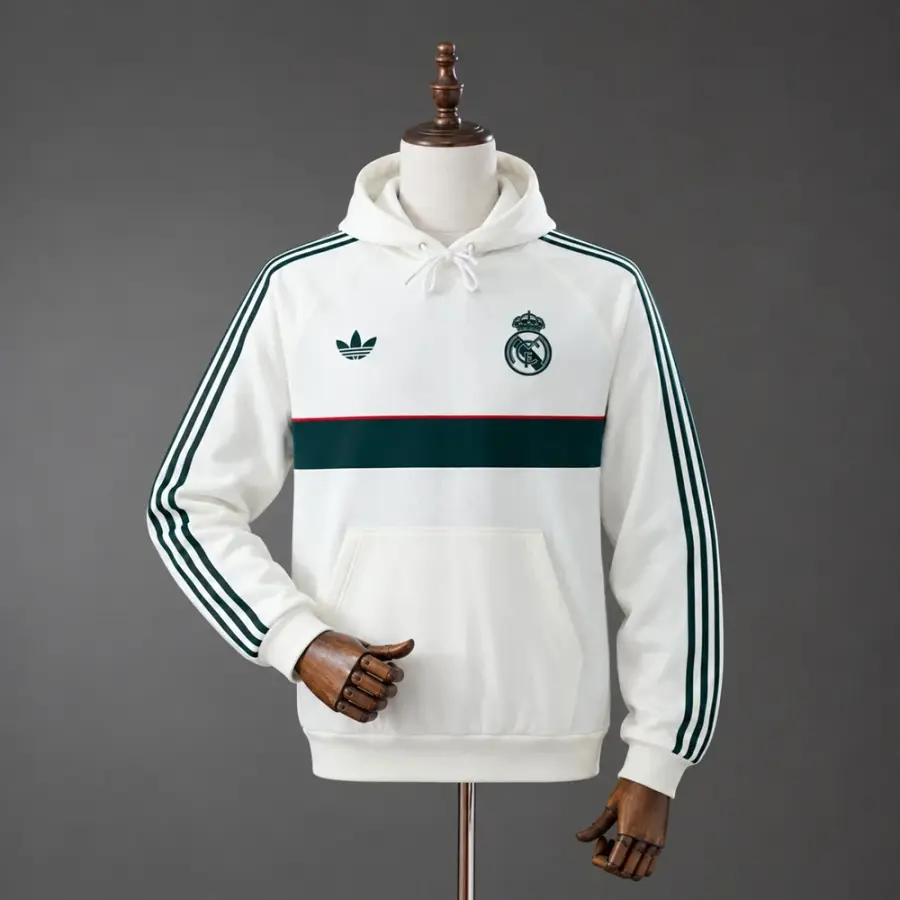 Sudadera con Capucha Real Madrid 26/27 Blanca Hombre