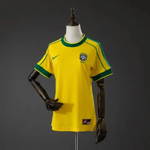 Camiseta Brasil Primera Equipación 1998 Retro Mujer