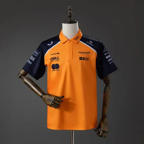Polo McLaren F1 2025 Arancione e Nero Uomo