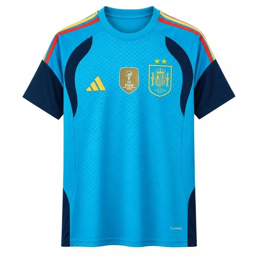 Camiseta España Pre-Partido 2026 Edición Campeones Azul Celeste Hombre - Bota de Oro Tienda