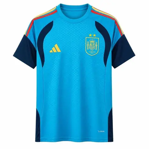 Camiseta España Pre-Partido 2026 Dos Estrellas Azul Celeste Hombre