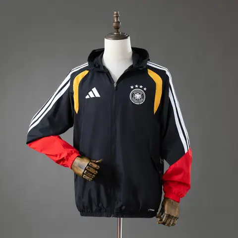 Chaqueta Cortavientos Alemania 2026 Negra Hombre