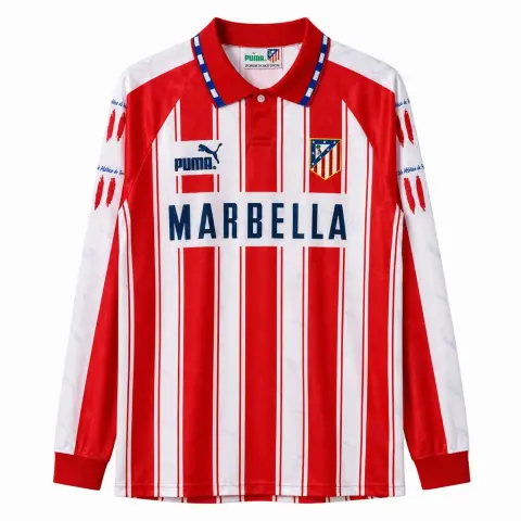 Atletico Madrid Home Long Sleeve Retro Shirt 1994/95