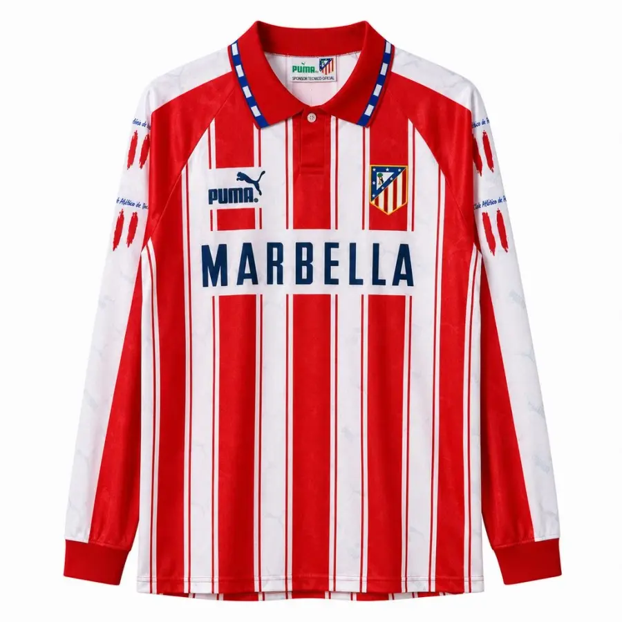 Camiseta Atlético de Madrid 1994/95 Primera Equipación Retro Manga Larga
