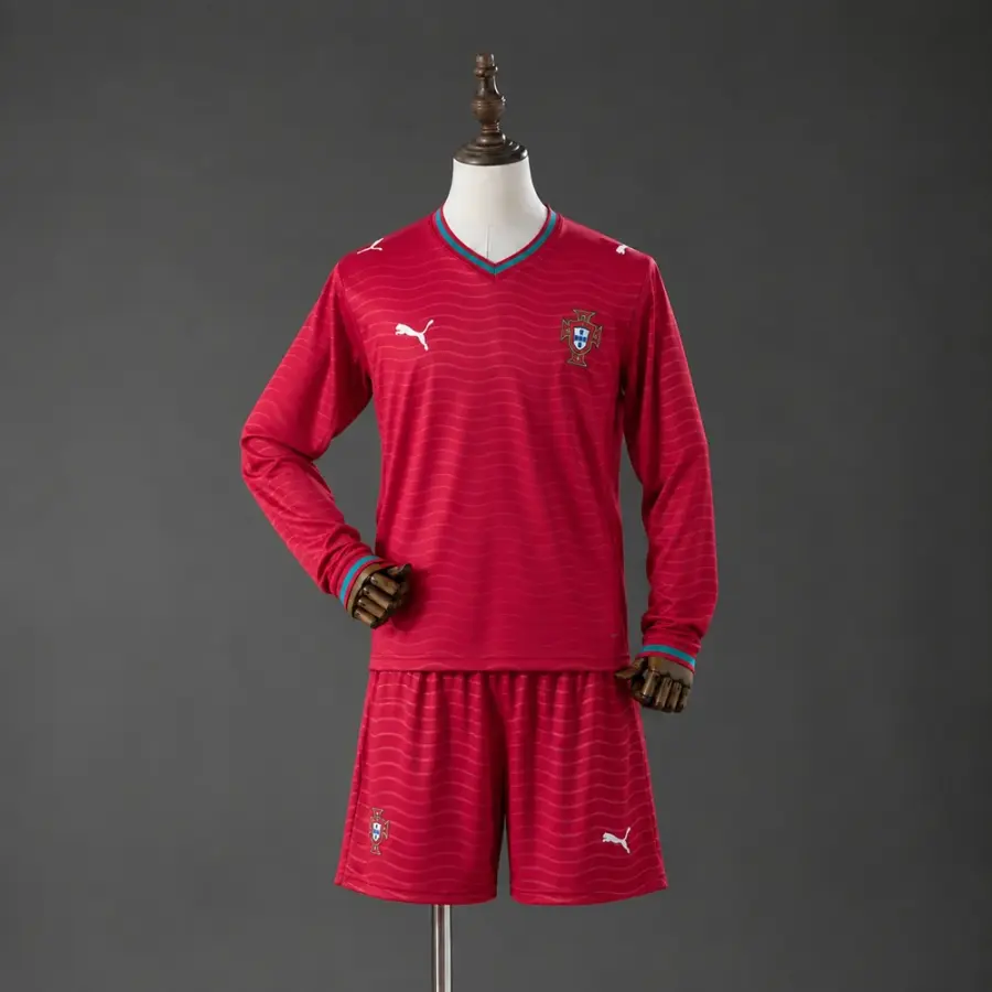 Conjunto Portugal Primera Equipación Manga Larga 2026 Niños