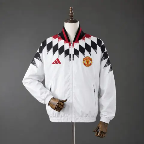 Manchester United 07/08 Retro White Full-Zip Jacket