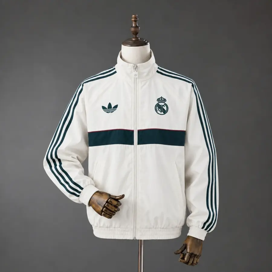 Chaqueta Real Madrid 26/27 Blanca y Verde Hombre