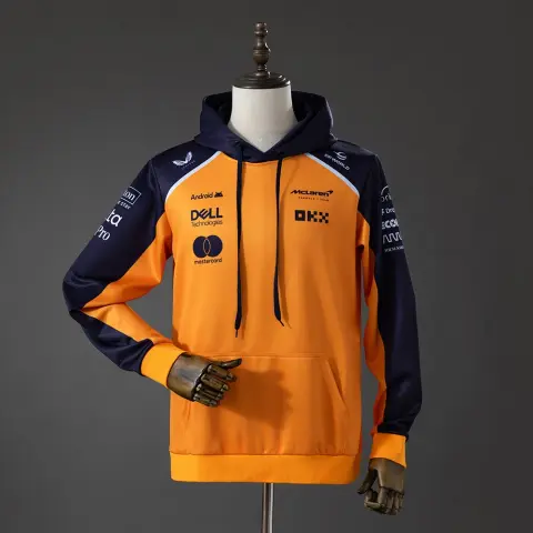 Felpa con Cappuccio McLaren F1 2025 Arancione e Nero Uomo