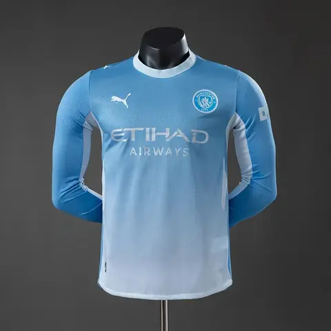 Camiseta Manchester City Primera Equipación 26/27 Manga Larga Versión Jugador
