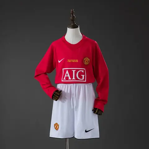 Conjunto Manchester United Primera Equipación 07/08 Retro Niños