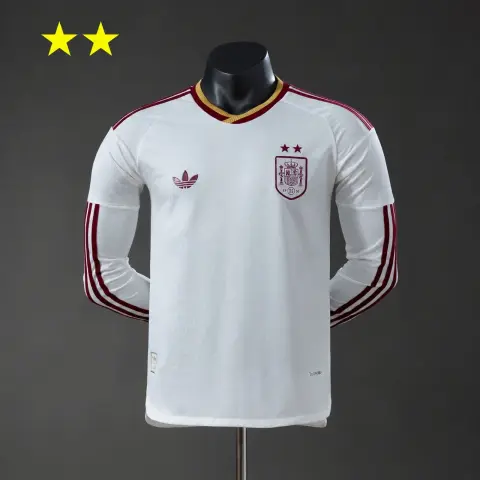 Camiseta España Segunda Equipación Edición Especial 2 Estrellas 2026 Manga Larga Versión Jugador