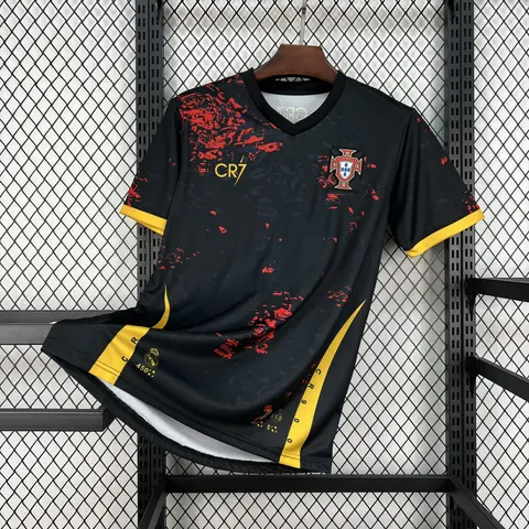Camiseta Portugal Edición Especial Negra y Roja Mundial 2026 Hombre