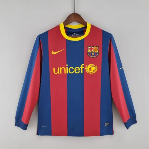 FC Barcelona Home Shirt 10/11 (Retro) · Long Sleeve