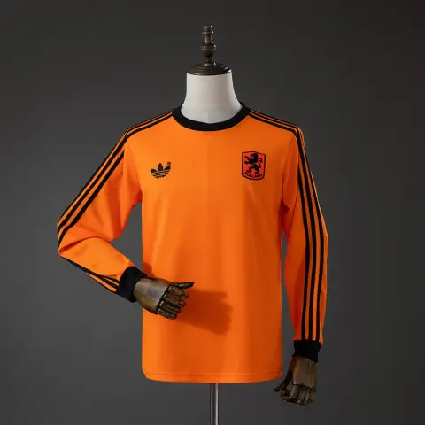 Niederlande Heimtrikot 1980 Retro Langarm Herren