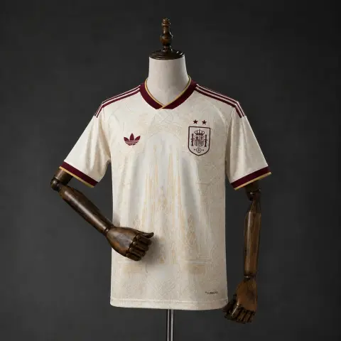 Camisa Espanha Campeões do Mundo 2026 Edição Dourada Branca Masculina