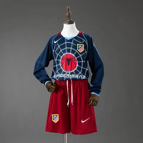 Conjunto Atlético Madrid Segunda Equipación 04/05 Retro Manga Larga Niños