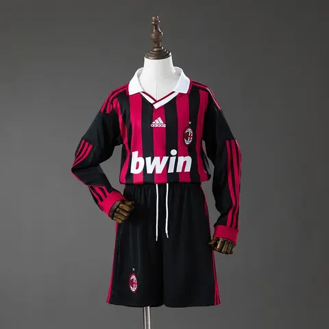 Conjunto AC Milan Primera Equipación 09/10 Retro Manga Larga Niños
