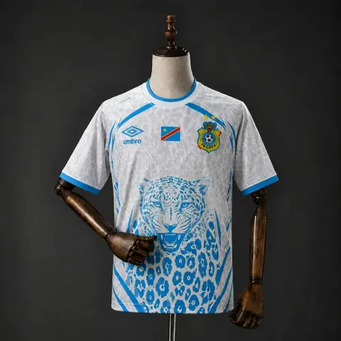 Camisa RD Congo Edição Leopardo Branca 2026 Masculina