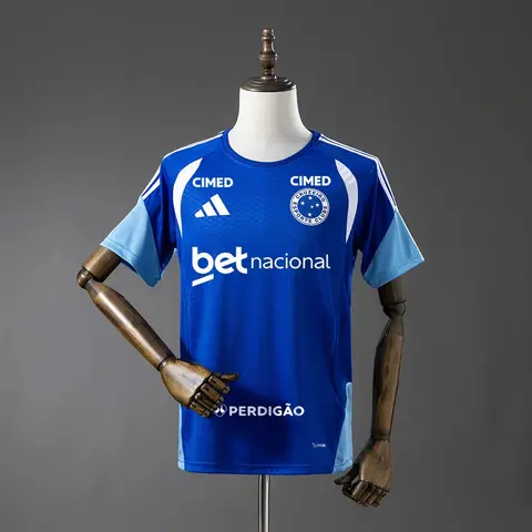 Camiseta Cruzeiro Entrenamiento Azul con Patrocinadores 26/27 Hombre