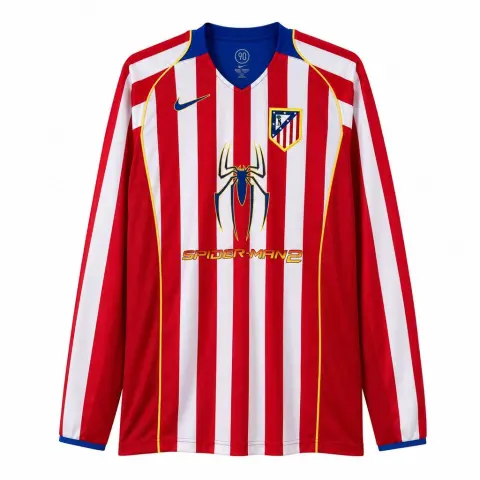 Atletico Madrid Home Long Sleeve Retro Shirt 2004/05