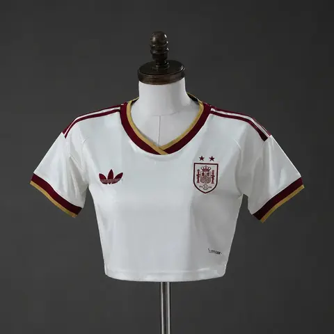 Camiseta España Segunda Equipación 2026 Mujer Crop Top