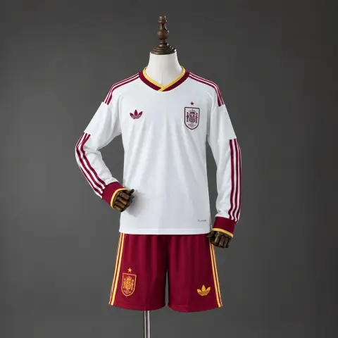 Conjunto España Segunda Equipación Manga Larga 2026 Niños