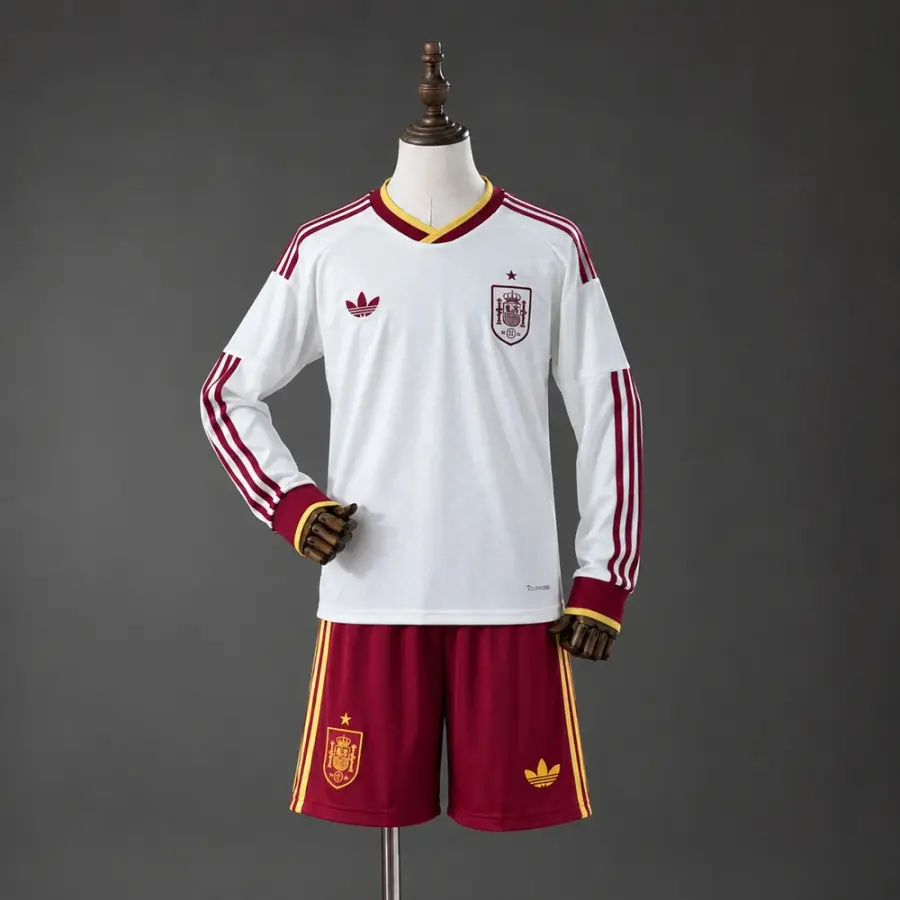 Conjunto España Segunda Equipación Manga Larga 2026 Niños