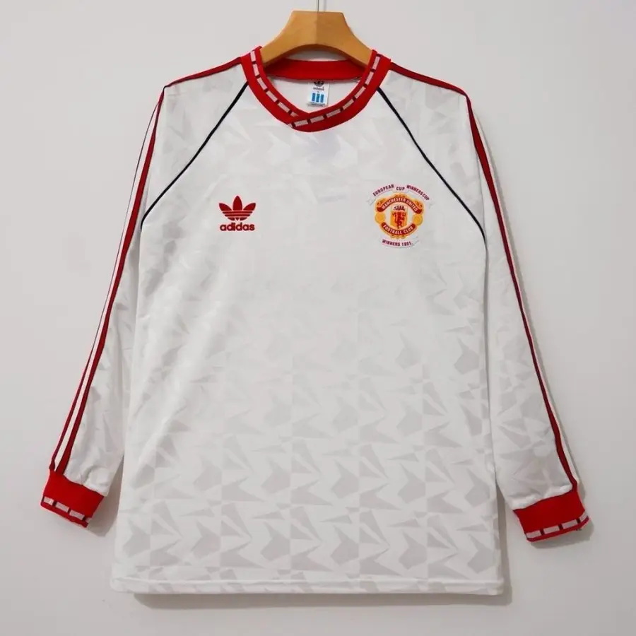 Camiseta Manchester United 1991 Segunda Equipación Retro Manga Larga