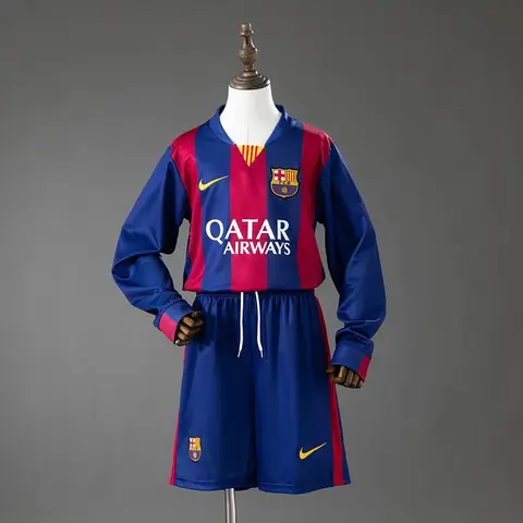 Conjunto Barcelona Primera Equipación 14/15 Retro Manga Larga Niños