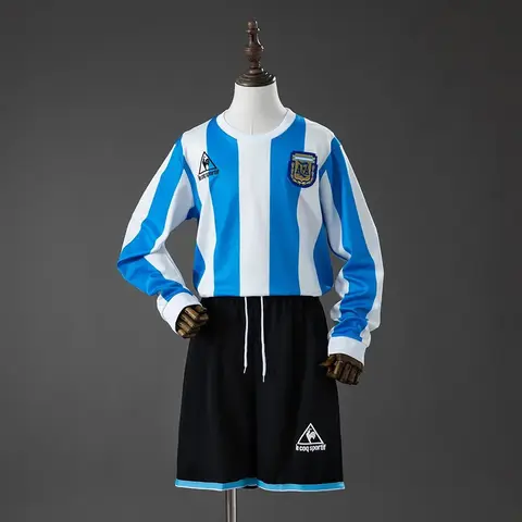 Conjunto Argentina Primera Equipación 1998 Retro Manga Larga Niños