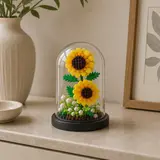 Sunflowers, Roses and White Lilies Dome Set