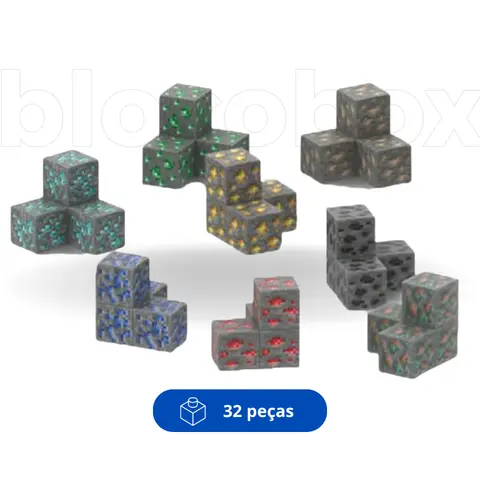 Ore Blocks: Minecraft Magnetic Blocks | 32 pieces