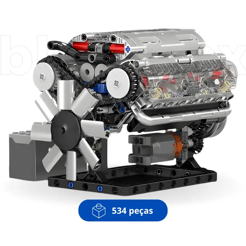 Motorized Mould King V8 Engine