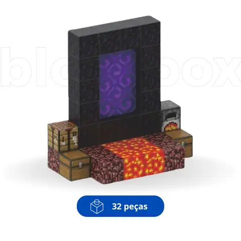 Mini Nether Portal: Minecraft Magnetic Blocks | 32 pieces