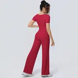 Volupie Stripe Casual Set | Conjunto Top Manga Corta + Pantalón Wide Leg Cordón