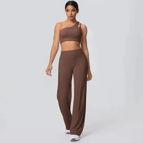 Volupie Diagonal Flow Set | Asymmetric Top + Wide Leg Pants