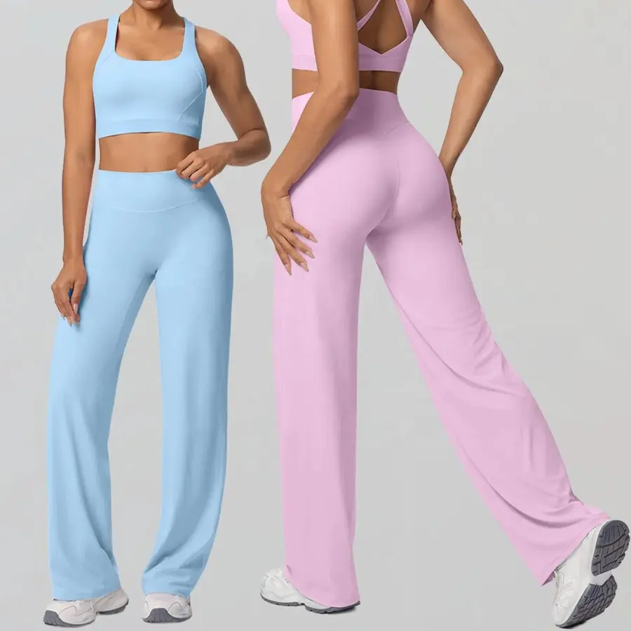 Volupie Diagonal Flow Pieces | Top Racerback o Pantalón Wide Leg Tiro Alto