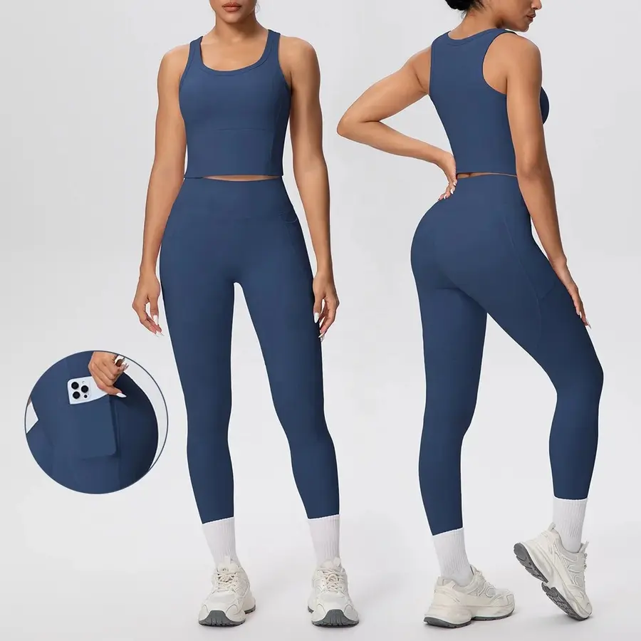 Volupie Utility Aura Set | Top Deportivo + Legging Tiro Alto