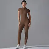 Volupie Zip Jumpsuit | Mono Deportivo Manga Corta con Cremallera
