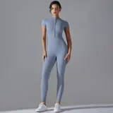 Volupie Zip Jumpsuit | Mono Deportivo Manga Corta con Cremallera