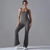 Volupie Bare Flare Jumpsuit | Mono Deportivo Sin Mangas Espalda Abierta Pierna Flare