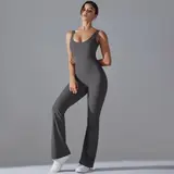 Volupie Bare Flare Jumpsuit | Mono Deportivo Sin Mangas Espalda Abierta Pierna Flare