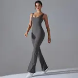 Volupie Bare Flare Jumpsuit | Mono Deportivo Sin Mangas Espalda Abierta Pierna Flare